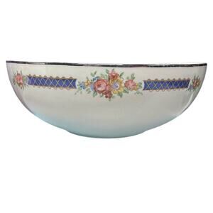 Vintage Hall’s Blue Bouquet (Platinum Trim) Collection Serving Bowl Disc. USA